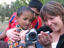 Kira Kay with a Nepali child Kira Kay with a Nepali child
