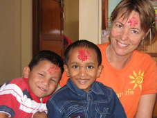 Kira Kay with Nepali children Kira Kay with Nepali children