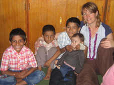 Kira Kay with Nepali children Kira Kay with Nepali children